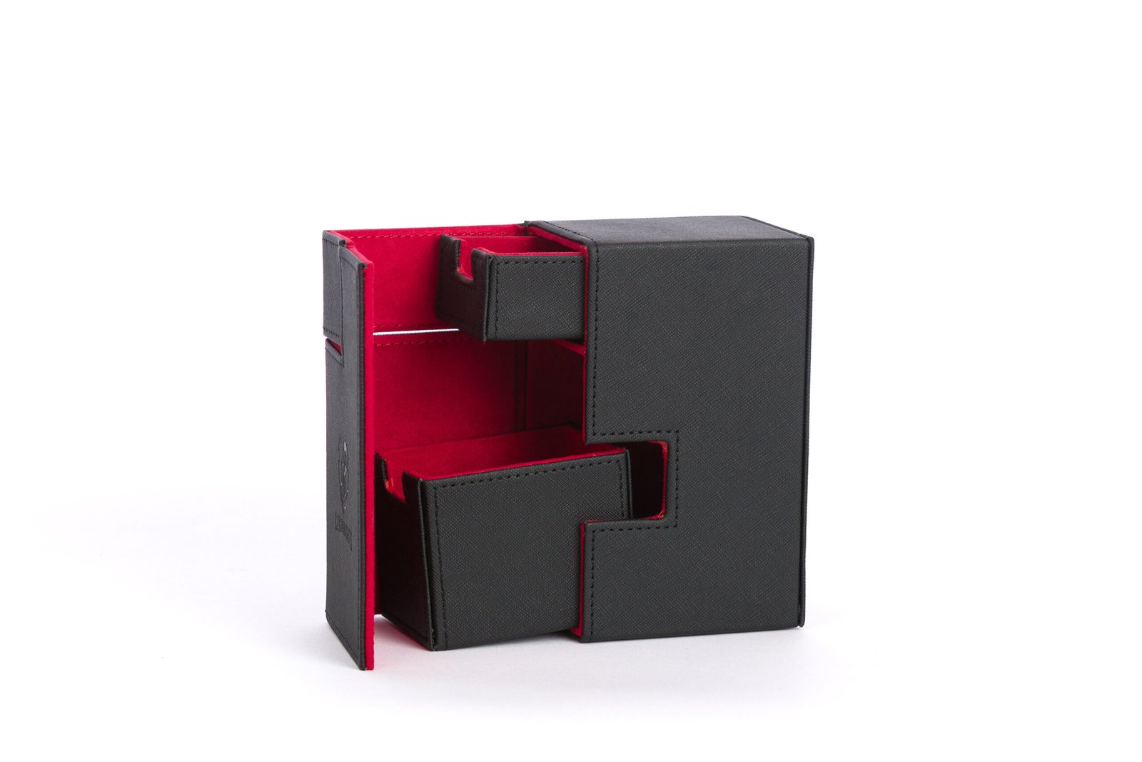 Cardknights® Premium Dual Deck Box with Dice & Accessory Storage – Black & Red - Image 8